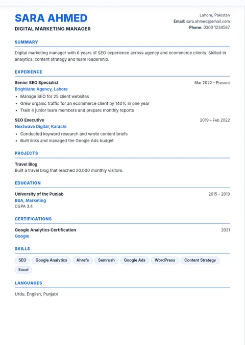 Modern resume template example resume layout